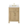 Custom image for Whitewashed Oak with Brushed Gold Trim / Giotto Quartz / No Mirror