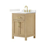 Custom image for Whitewashed Oak with Brushed Gold Trim / Giotto Quartz / No Mirror