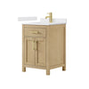 Custom image for Whitewashed Oak with Brushed Gold Trim / White Cultured Marble / No Mirror