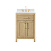 Custom image for Whitewashed Oak with Brushed Gold Trim / White Cultured Marble / No Mirror