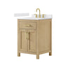 Custom image for Whitewashed Oak with Brushed Gold Trim / White Cultured Marble / No Mirror