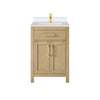 Custom image for Whitewashed Oak with Brushed Gold Trim / White Quartz / No Mirror