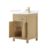 Custom image for Whitewashed Oak with Brushed Gold Trim / White Quartz / No Mirror