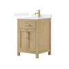 Custom image for Whitewashed Oak with Brushed Gold Trim / White Quartz / No Mirror