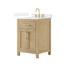 Custom image for Whitewashed Oak with Brushed Gold Trim / White Quartz / No Mirror