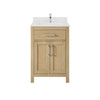 Custom image for Whitewashed Oak with Brushed Nickel Trim / Carrara Cultured Marble / No Mirror