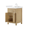 Custom image for Whitewashed Oak with Brushed Nickel Trim / Carrara Cultured Marble / No Mirror