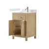 Custom image for Whitewashed Oak with Brushed Nickel Trim / White Cultured Marble / No Mirror