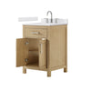 Custom image for Whitewashed Oak with Brushed Nickel Trim / White Cultured Marble / No Mirror