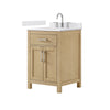 Custom image for Whitewashed Oak with Brushed Nickel Trim / White Cultured Marble / No Mirror