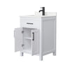 Custom image for White with Matte Black Trim / Carrara Cultured Marble / No Mirror