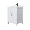 Custom image for White with Matte Black Trim / Carrara Cultured Marble / No Mirror