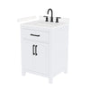Custom image for White with Matte Black Trim / Carrara Cultured Marble / No Mirror