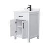 Custom image for White with Matte Black Trim / White Cultured Marble / No Mirror