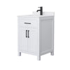 Custom image for White with Matte Black Trim / White Cultured Marble / No Mirror