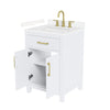 Custom image for White with Brushed Gold Trim / Carrara Cultured Marble / No Mirror