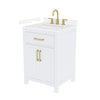 Custom image for White with Brushed Gold Trim / Carrara Cultured Marble / No Mirror