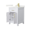 Custom image for White with Brushed Gold Trim / Giotto Quartz / No Mirror