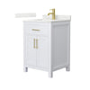 Custom image for White with Brushed Gold Trim / Giotto Quartz / No Mirror