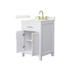 Custom image for White with Brushed Gold Trim / Giotto Quartz / No Mirror