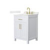 Custom image for White with Brushed Gold Trim / Giotto Quartz / No Mirror