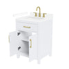 Custom image for White with Brushed Gold Trim / White Cultured Marble / No Mirror