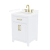 Custom image for White with Brushed Gold Trim / White Cultured Marble / No Mirror