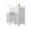 Custom image for White with Brushed Gold Trim / White Quartz / No Mirror