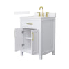 Custom image for White with Brushed Gold Trim / White Quartz / No Mirror