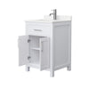 Custom image for White with Brushed Nickel Trim / Carrara Cultured Marble / No Mirror