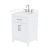 Custom image for White with Brushed Nickel Trim / Carrara Cultured Marble / No Mirror