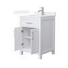 Custom image for White with Brushed Nickel Trim / White Quartz / No Mirror