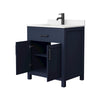 Custom image for Dark Blue with Matte Black Trim / Carrara Cultured Marble / No Mirror