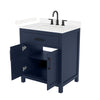 Custom image for Dark Blue with Matte Black Trim / Carrara Cultured Marble / No Mirror