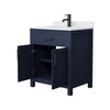 Custom image for Dark Blue with Matte Black Trim / White Cultured Marble / No Mirror