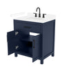Custom image for Dark Blue with Matte Black Trim / White Cultured Marble / No Mirror
