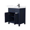 Custom image for Dark Blue with Matte Black Trim / White Quartz / No Mirror