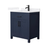 Custom image for Dark Blue with Matte Black Trim / White Quartz / No Mirror