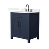Custom image for Dark Blue with Matte Black Trim / White Quartz / No Mirror