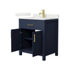 Custom image for Dark Blue with Brushed Gold Trim / Giotto Quartz / No Mirror