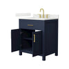 Custom image for Dark Blue with Brushed Gold Trim / Giotto Quartz / No Mirror