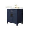 Custom image for Dark Blue with Brushed Gold Trim / Giotto Quartz / No Mirror