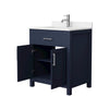 Custom image for Dark Blue with Brushed Nickel Trim / Carrara Cultured Marble / No Mirror