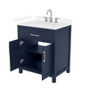 Custom image for Dark Blue with Brushed Nickel Trim / Carrara Cultured Marble / No Mirror