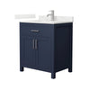 Custom image for Dark Blue with Brushed Nickel Trim / Giotto Quartz / No Mirror