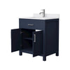 Custom image for Dark Blue with Brushed Nickel Trim / White Cultured Marble / No Mirror