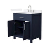 Custom image for Dark Blue with Brushed Nickel Trim / White Quartz / No Mirror