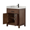 Custom image for Dark Walnut with Matte Black Trim / Carrara Cultured Marble / No Mirror