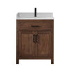 Custom image for Dark Walnut with Matte Black Trim / Giotto Quartz / No Mirror