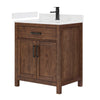Custom image for Dark Walnut with Matte Black Trim / Giotto Quartz / No Mirror